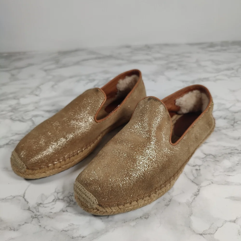 Ugg Sandrinne II Gold Espadrilles Size 8